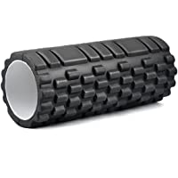 outdoortips Rodillo de Goma para Yoga- Masaje- Entrenamiento- Pilates (Negro) - Negro